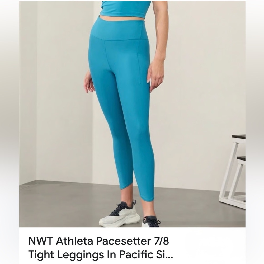 Athleta Turquoise Pacesetter 7/8 Leggings